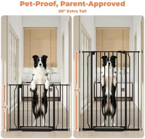 50" Extra Tall Baby Gate No Drilling, Auto Close Dog Gate - Image 2