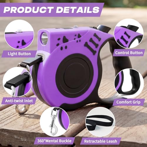 Retractable Dog Leash with USB Rechargeable Flashlight - Image 6