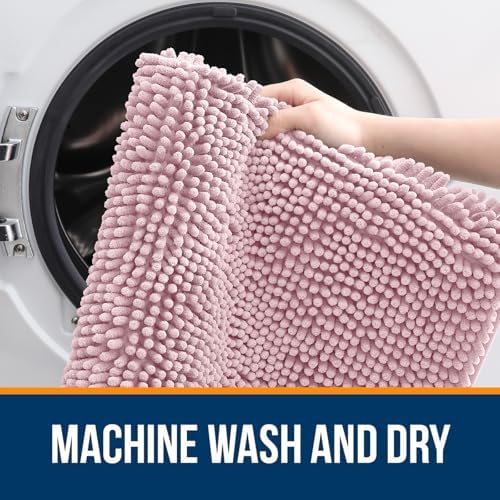 OLANLY Bathroom Runner Rugs 44x24, Extra Soft Absorbent Chenille Bath Rugs - Image 5