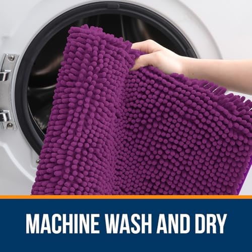 OLANLY Bathroom Rugs 32x20, Extra Soft Absorbent Chenille Bath Rugs - Image 5