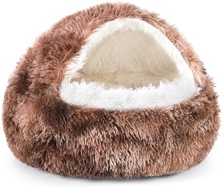 NOYAL Hooded Donut Bed, Calming Cave by Noyal