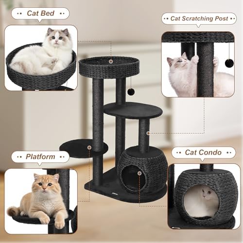 KAMABOKO Gothic Cat Tree, 39” Black Cat Tower - Image 4
