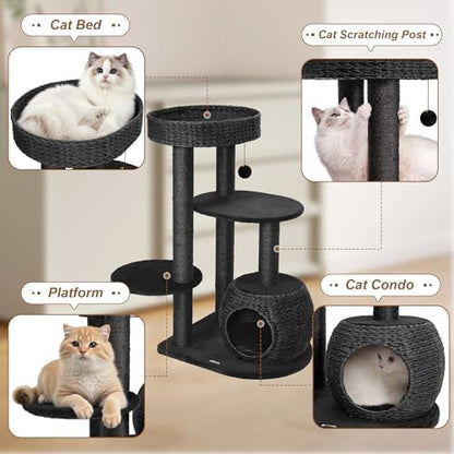KAMABOKO Gothic Cat Tree, 39” Black Cat Tower - Image 4