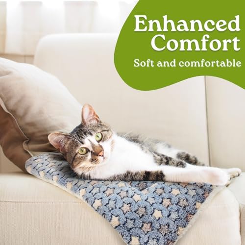 2 Pack Cat Blankets for Indoor Cats, Ultra Soft Reversible Mat, Fluffy Flannel - Image 3