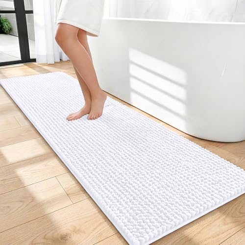 OLANLY Thick Chenille Bathroom Runner Rugs 59x20, Absorbent Bath Mat by OLANLY