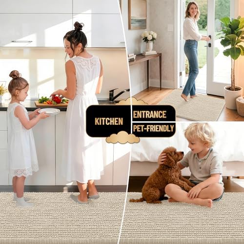OLANLY Thick Chenille Bathroom Runner Rugs 70x24, Absorbent Bath Mat - Image 6