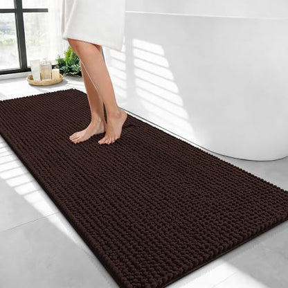 OLANLY Thick Chenille Bathroom Runner Rugs 44x24, Absorbent Bath Mat by OLANLY