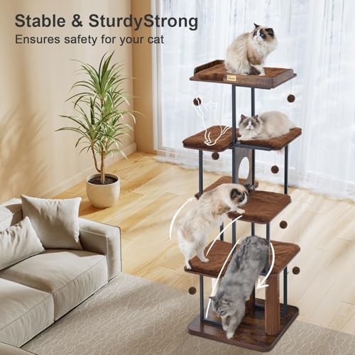 FourFurPets Large Cat Tree, 66.4" XXL Cat Tower - Image 3