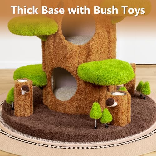88.6" Extra Large Solid Wood Cat Tree Tower – Multi-Level Indoor Cat Condo - Image 4