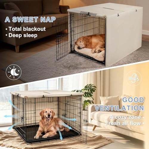 Explore Land Dog Crate Cover, 48 inches, Light Tan - Image 6