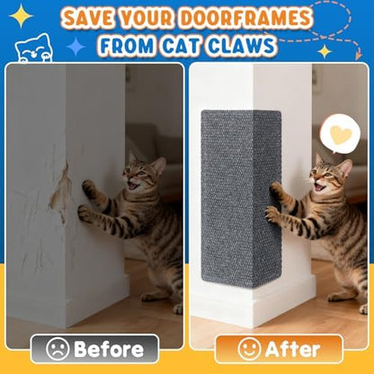 Wall Cat Scratcher for Indoor Cats, Corner Furniture Protector Grey - Image 6