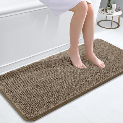 OLANLY Bathroom Runner Rugs 47x20, Extra Soft Absorbent Chenille Bath Rugs by OLANLY