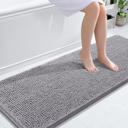 OLANLY Bathroom Runner Rugs 59x24, Extra Soft Absorbent Chenille Bath Rugs by OLANLY