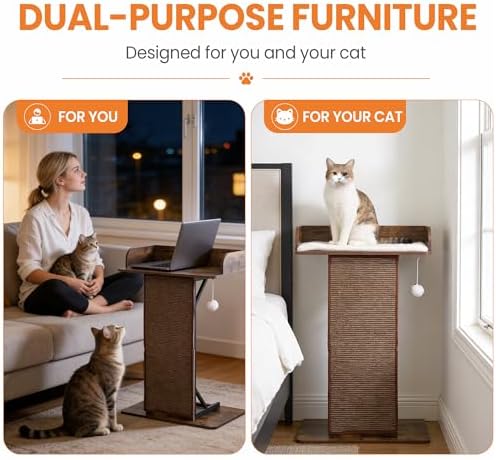 Modern Wood Cat Tree Tower for Indoor Large Adult Cats - Image 3