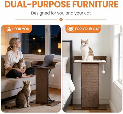 Modern Wood Cat Tree Tower for Indoor Large Adult Cats - Image 3