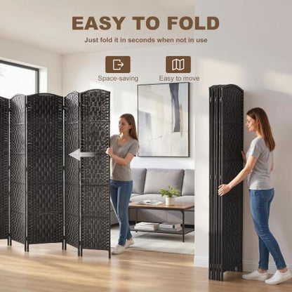 HOMCOM Room Divider 6-Panel, 6FT-Tall Folding Privacy Screen - Image 3
