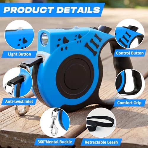 Retractable Dog Leash with USB Rechargeable Flashlight - Image 6