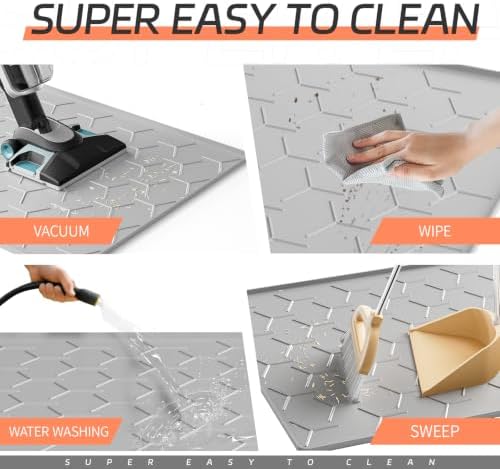 Bulkniu Silicone Cat Litter Mat, Raised Edge Waterproof - Image 4