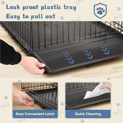 DUMOS Dog Crate 24 Inch, Foldable Puppy Small Dog Cage Pet Kennel - Image 4