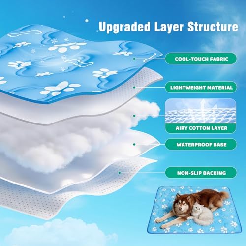Dog Cooling Mat, Extra Large Cooling Dog Bed Mat - Image 3