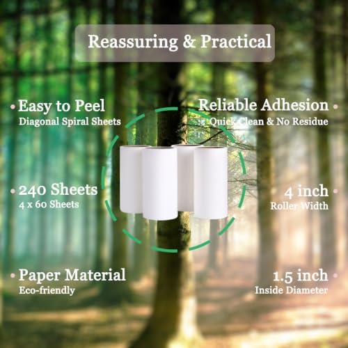 Lint Roller Refills 4 inch Extra Sticky Pet Hair Roller Replacement Refills Only - Image 7