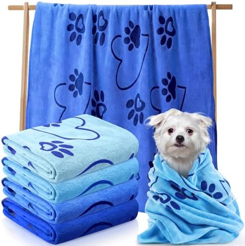 Fanfanwin 4 Pcs Dog Bath Towels Microfiber Drying Dog Towel Absorbent Pet Heart by Fanfanwin