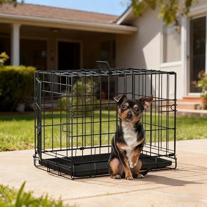 FDW | 18" Foldable Metal Dog Crate | Dark Black | Cage - Image 2