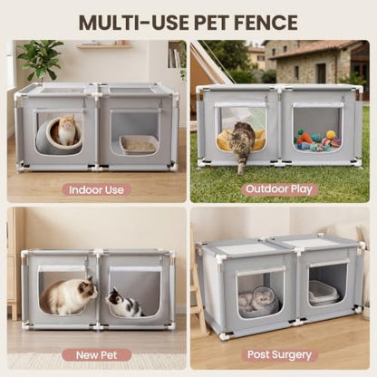 2-in-1 Cat Playpen Indoor Enclosure - Image 7