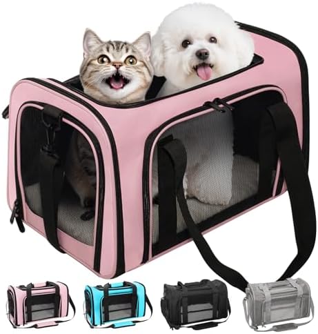 Soft-Sided Cat Carrier 18x11x11 in Expandable Travel Pet Bag 15LBS by Lowiparr
