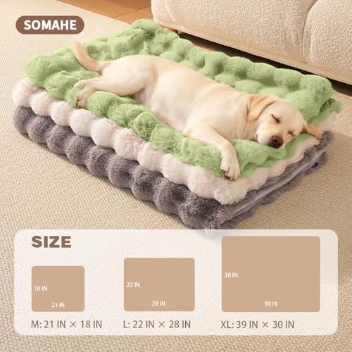 SOMAHE Dog Blanket for Couch Bed, Soft Faux Fur, Large 39x31 Fruit Green - Image 3