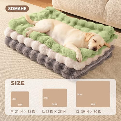 SOMAHE Dog Blanket for Couch Bed, Soft Faux Fur, Large 39x31 Fruit Green - Image 3