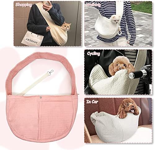 NATUYA Small Dog Cat Carrier Sling, Adjustable Canvas Pet Puppy Pouch - Image 6