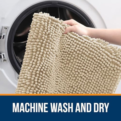 OLANLY Bathroom Runner Rugs 59x24, Extra Soft Absorbent Chenille Bath Rugs - Image 5