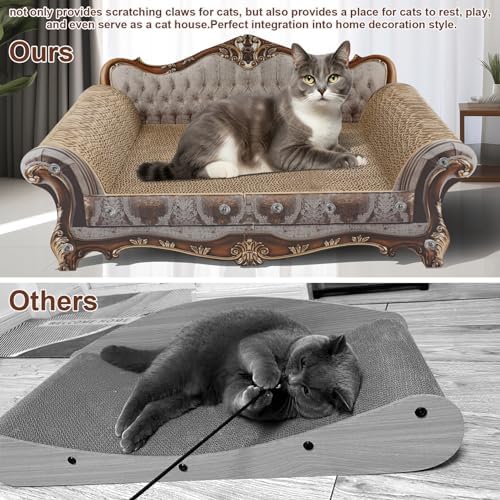 COOZMENT Sofa Shaped Scratching Couch, Thick Scratching Cardboard, Lounge Bed - Image 4