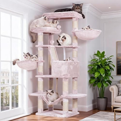 Heybly Cat Tree, 68 inch Multi-Level Cat Tower by HEYBLY