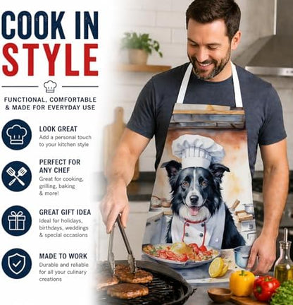 Caroline's Treasures Border Collie The Chef Apron Cooking Kitchen Server Baking - Image 2