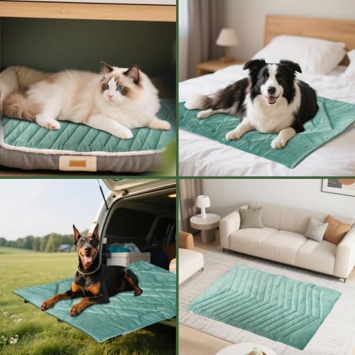 Washable Dog Crate Mat & Cooling Dog Mat Size C Green - Image 6