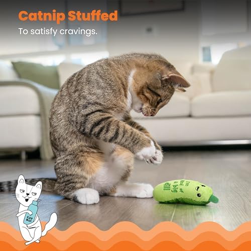 Catstages Crunchy Pickle Kicker Chew Cat Toy, Catnip & Dental Mesh - Image 4
