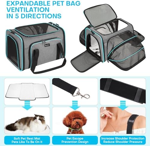 Pet Carrier, Large Soft Sided Expandable Travel Carrier - Image 4