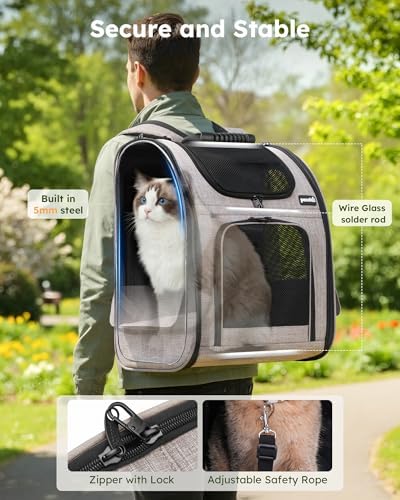 pecute Cat Backpack Expandable, Dog Carrier Backpack Breathable - Image 5