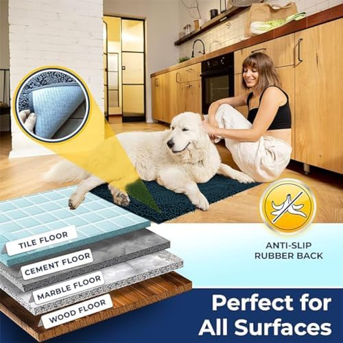 Muddy Mat Chenille Bathroom Rugs Quick Dry Microfiber Mats Non Slip Washable - Image 5