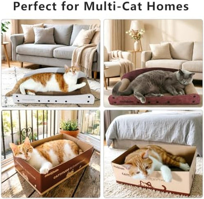 miwoowim 26" Large Cardboard Cat Scratcher Couch & Box Set - Image 4