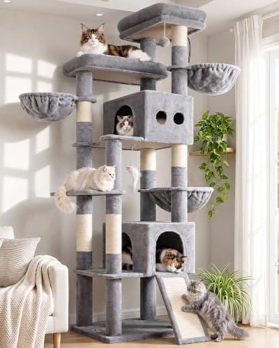 Globlazer 83in Extra Large Maine Coon Cat Tree, Light Grey by Globlazer