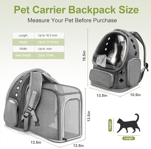 Cawypety Expandable Cat Backpack Large Space Cat Bubble Backpack Carrier - Image 2