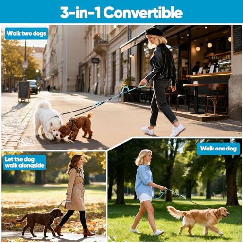 XiaZ Double Leash for Two Dogs No Tangle for Large Medium Dogs - Image 5