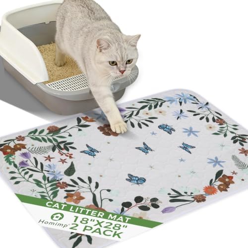 Homimp Cat Litter Mat, Litter Trapping Mat 2 Pack, Contains Mess from Box by HOMIMP