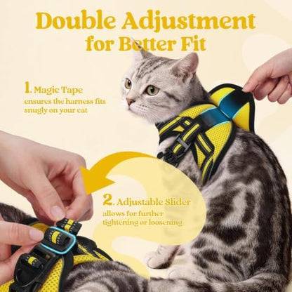 rabbitgoo Cat Harness and Leash Set, Step-in Soft Vest, Bright Yellow - Image 3
