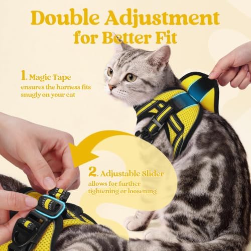 rabbitgoo Cat Harness and Leash Set, Step-in Soft Vest, Bright Yellow - Image 3
