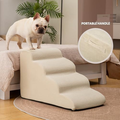 Aodisman Dog Steps for Bed or Couch, 4-Step Pet Stairs Ramp for Small Dogs - Image 3