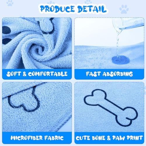 Tatuo 12 Pcs Dog Grooming Towels 28 x 55 Inch Microfiber Drying Pet Bath Towels - Image 3
